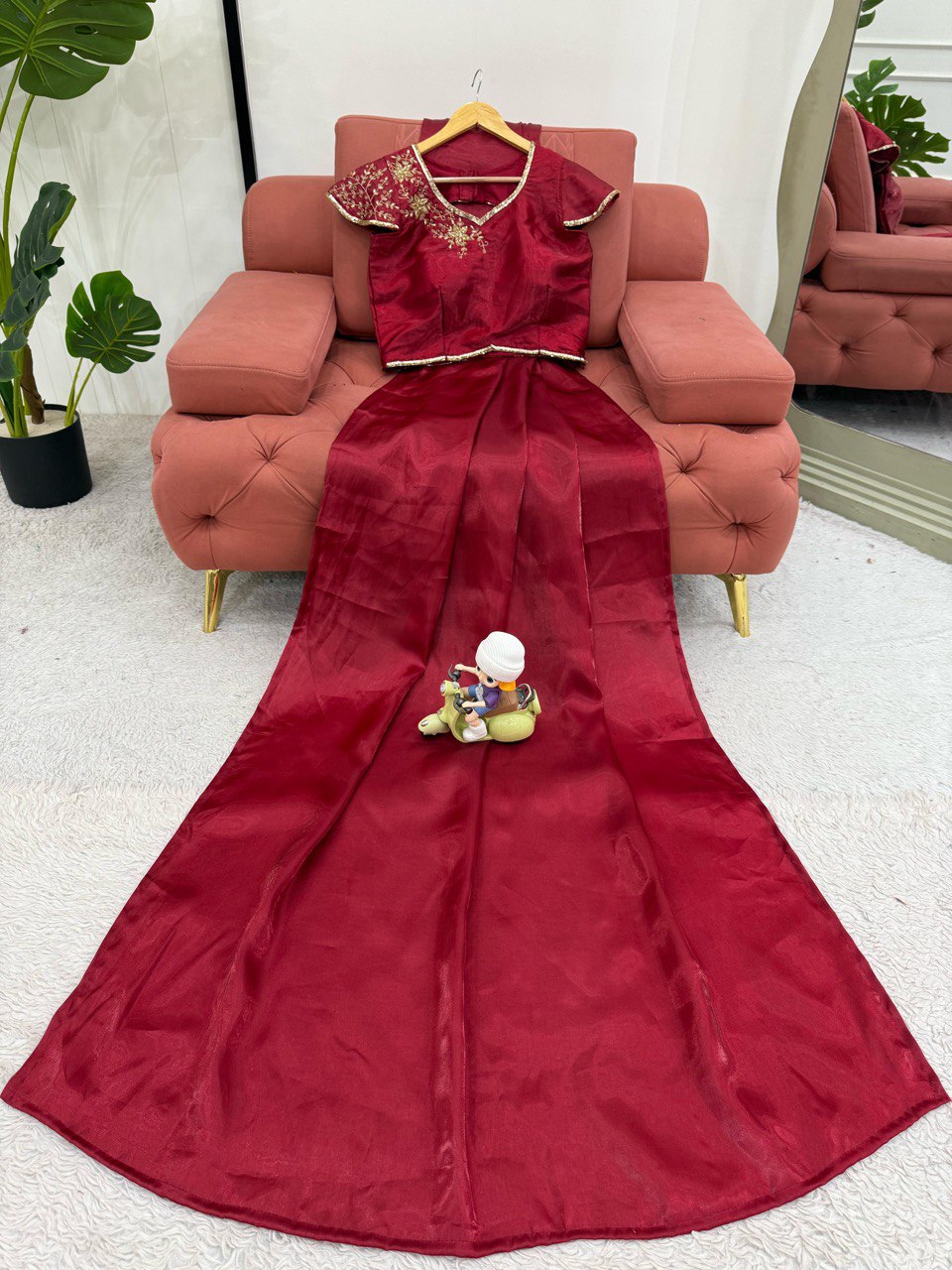 Elegant Silk Maroon Color Saree