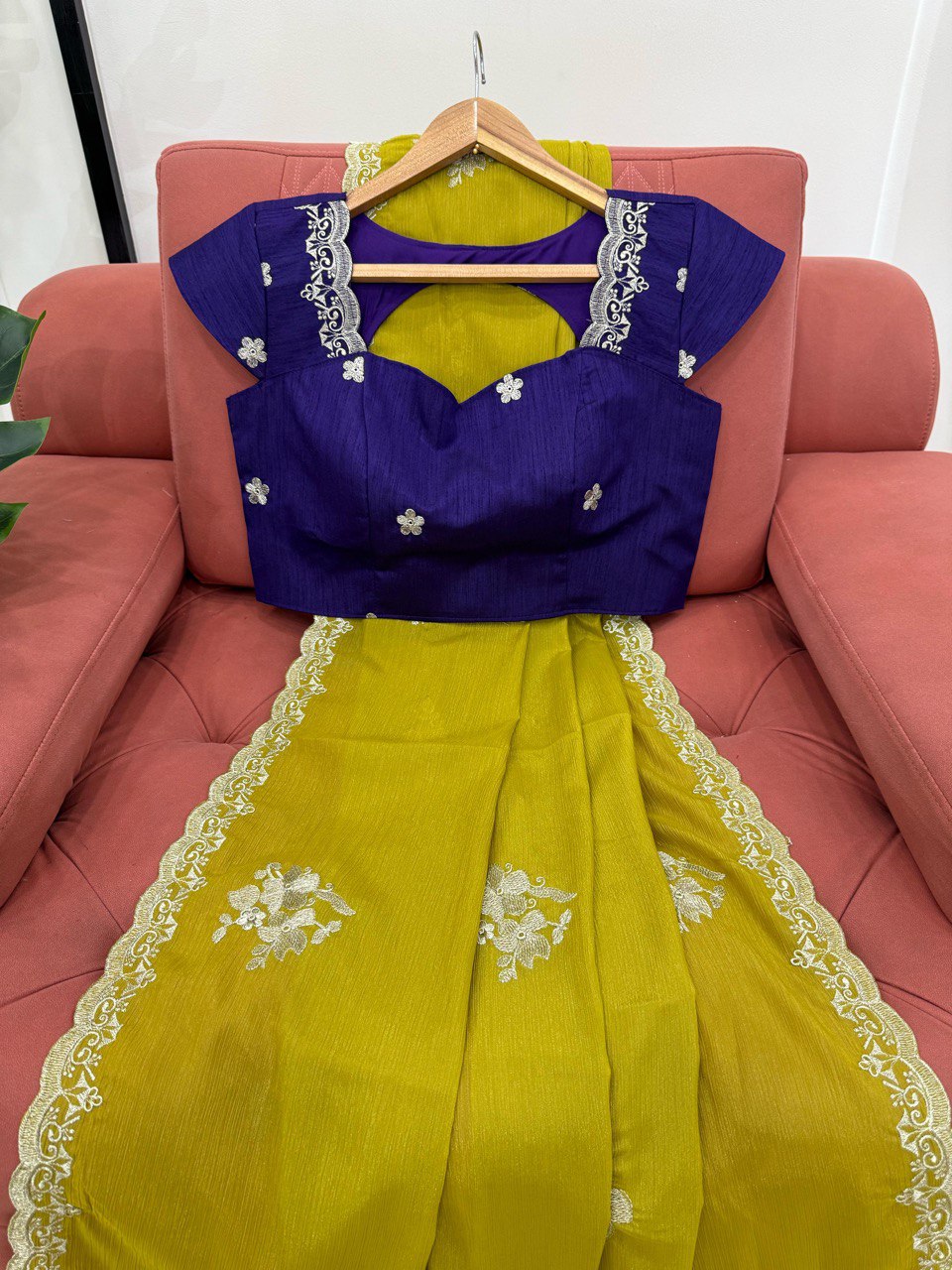 Decent Benglori Silk Mustard Color Saree