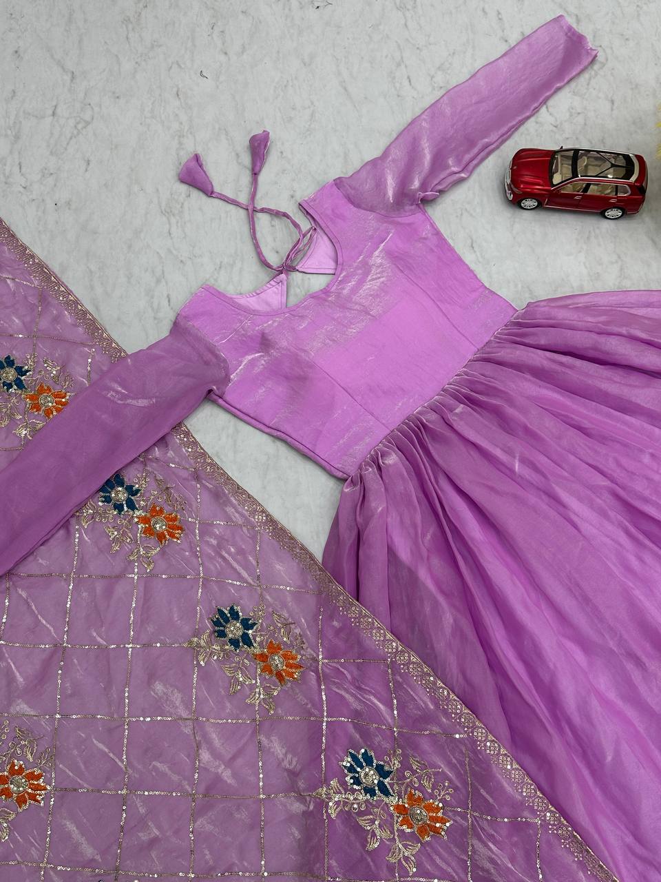 Imposing Heavy Lavender Color Gown