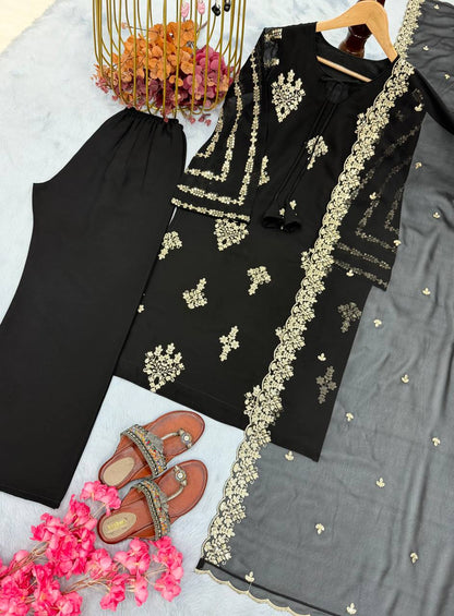 Delightful Sequence Work Black Color Salwar Suit