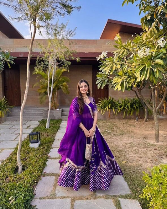 Marriage Special Heavy Purple Color Lehenga Choli