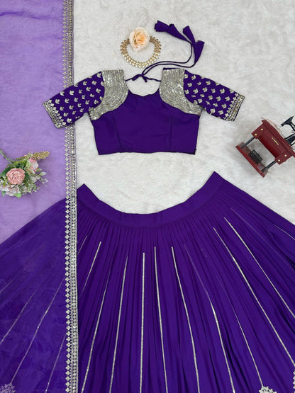 Marriage Special Heavy Purple Color Lehenga Choli