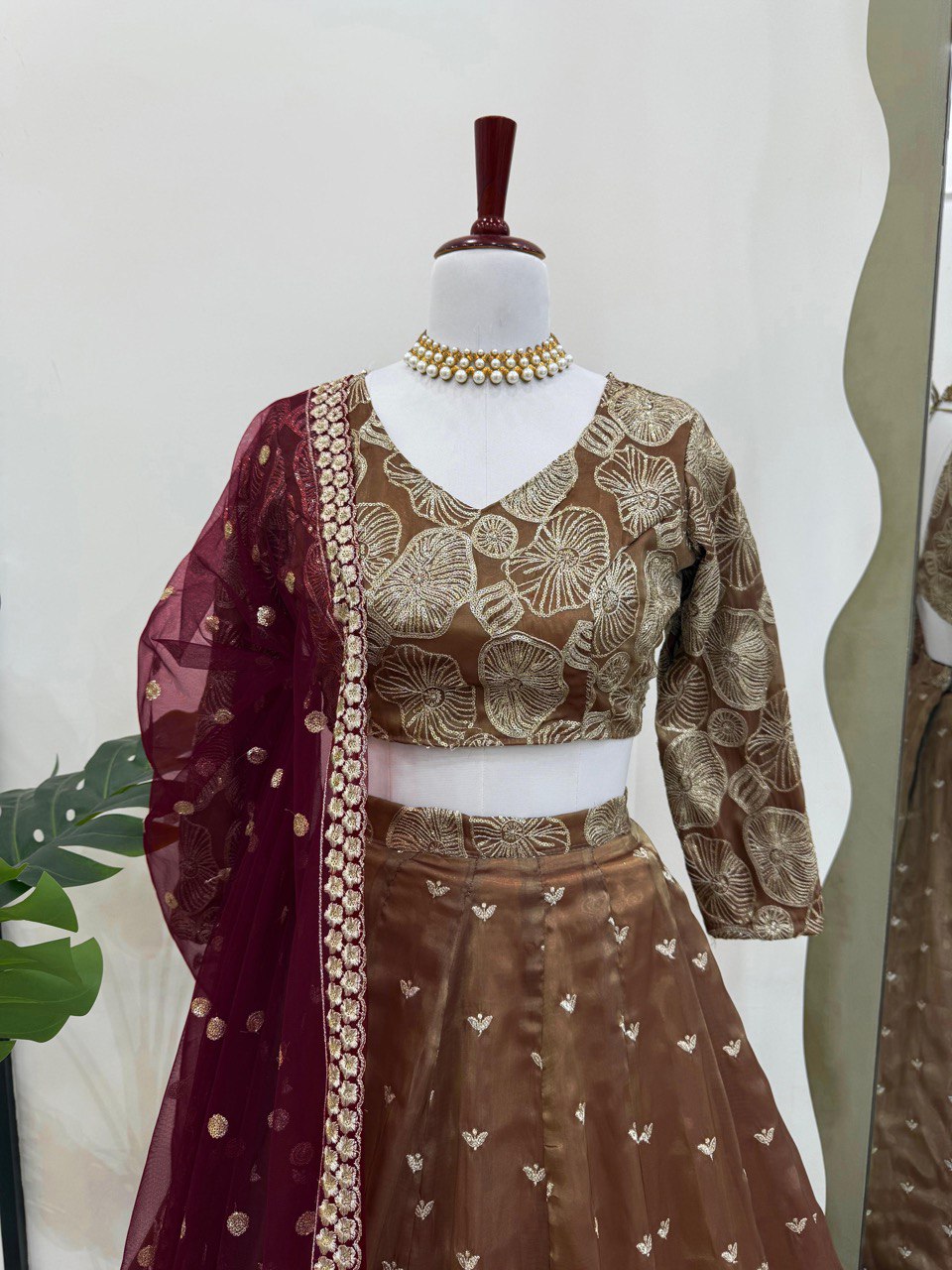 Designer Sequence Work Beige Color Lehenga Choli