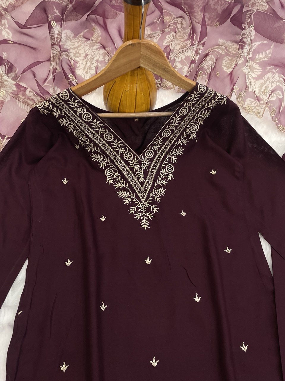 Adorable Rayon Wine Color Salwar Suit