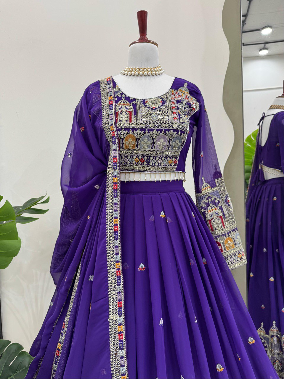 Wedding Wear Heavy Work Purple Color Lehenga Choli