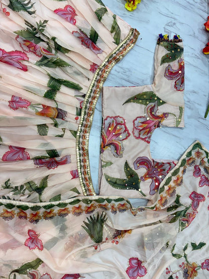 Bollywood Style Flower Print Multicolor Lehenga Choli