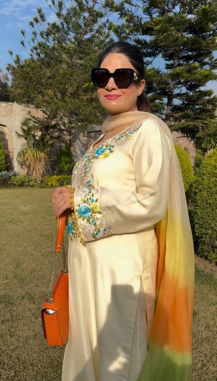 Elegant White Color Salwar Suit With Multi Dupatta