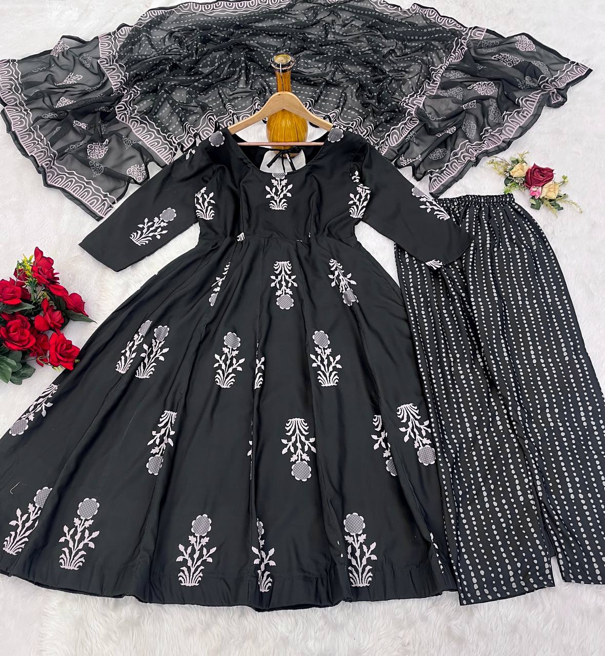 Casual Wear Black Color Anarkali Gown