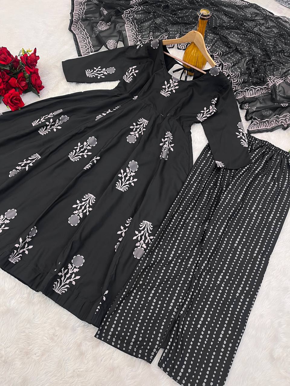 Casual Wear Black Color Anarkali Gown