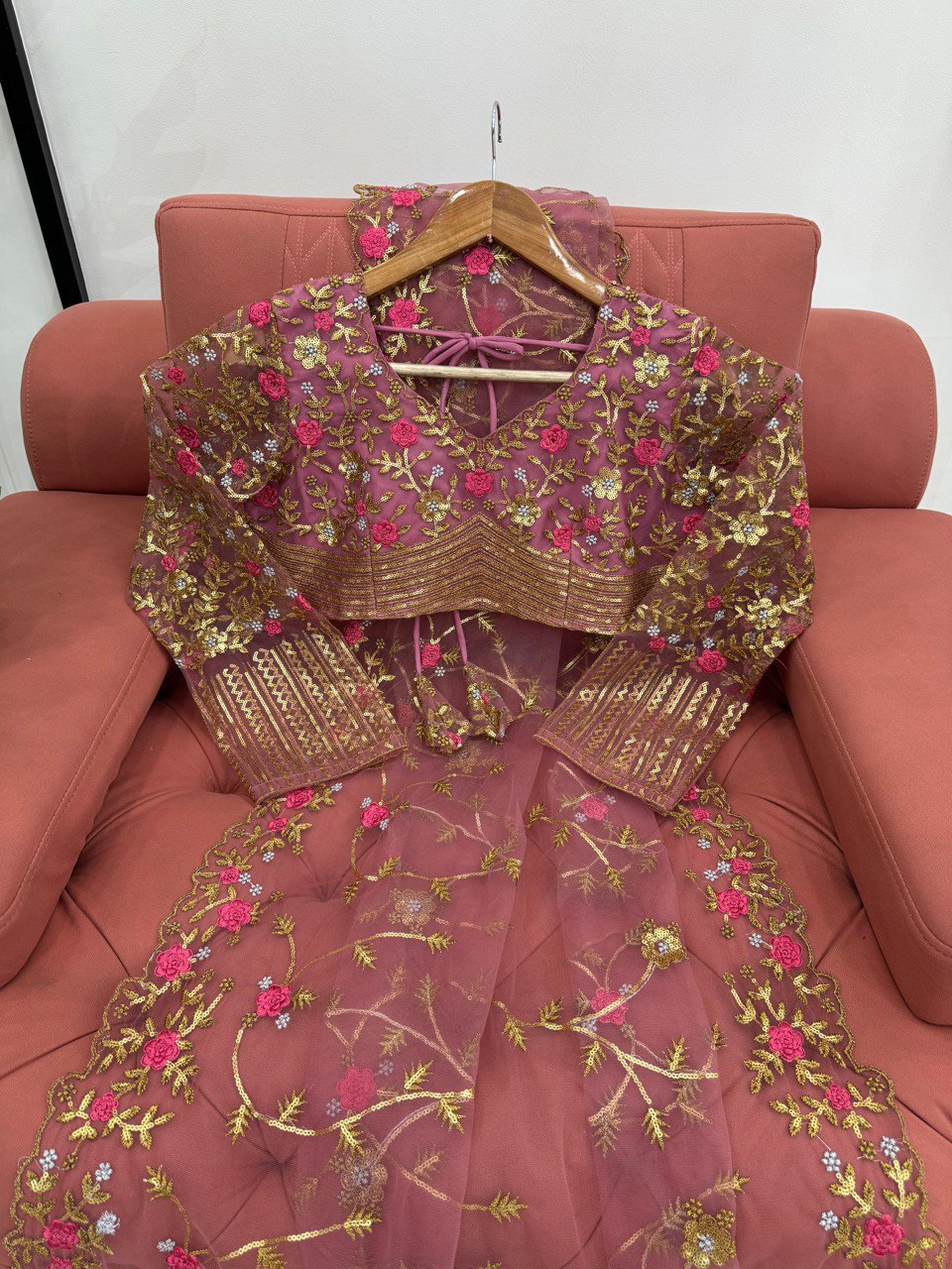 Fantastic Heavy Work Pink Color Saree