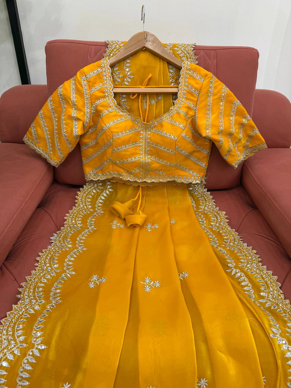 Lovely Heavy Work Yellow Color Saree