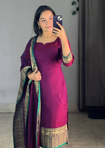 Precious Heavy Work Wine Color Suitset