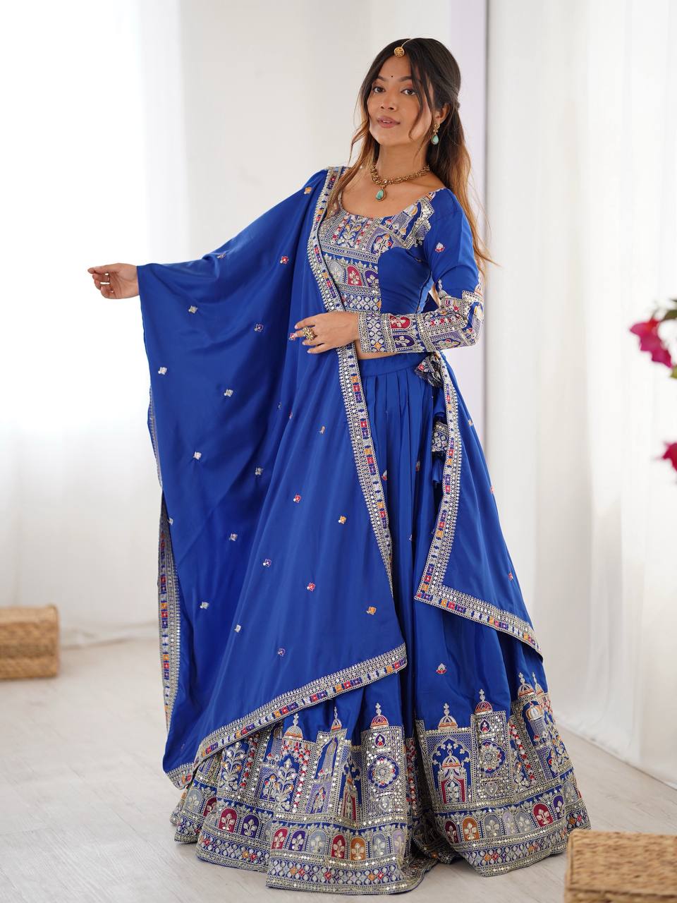 Marriage Special Sequence Work Navy Blue Color Lehenga Choli