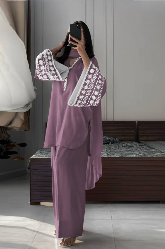 Pretty Onion Color Palazzo Suit With Dupatta