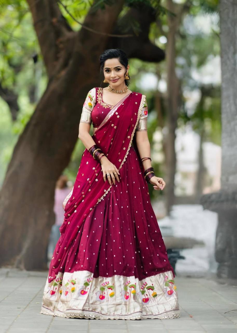 Occasion Wear Sequence Work Red Color Lehenga Choli