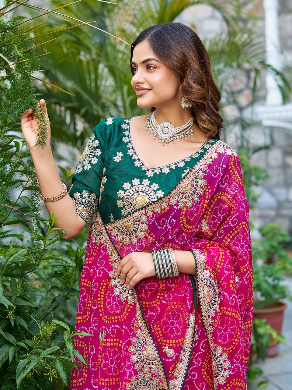 Function Wear Gota Pati Work Pink Color Saree