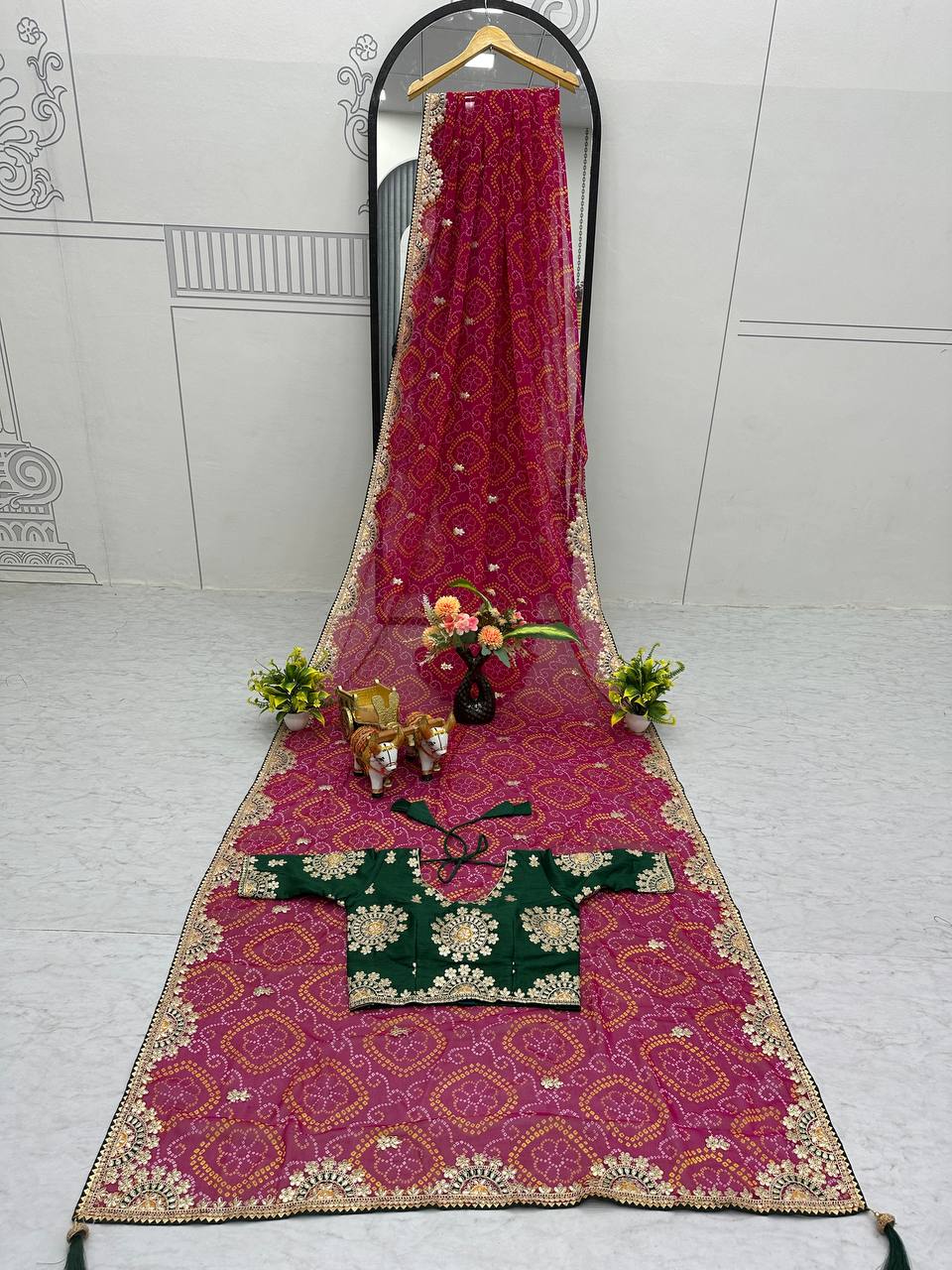 Function Wear Gota Pati Work Pink Color Saree