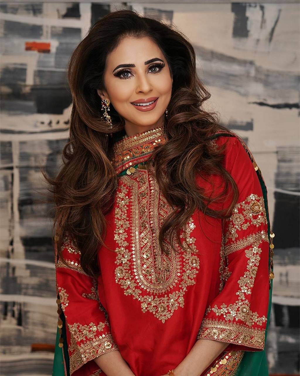 Designer Embroidery Work Red Color Patiala Suit
