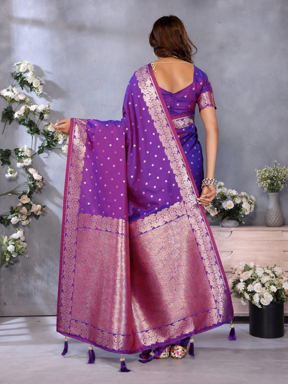 Purple Color Traditional Banarasi Silk Rich Pallu Saree