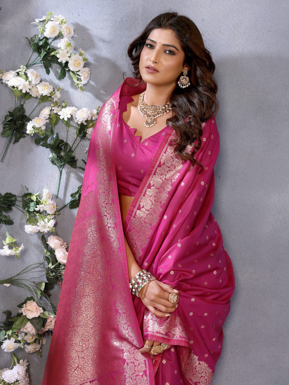 Pink Color Traditional Banarasi Silk Rich Pallu Saree