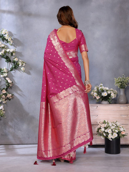 Pink Color Traditional Banarasi Silk Rich Pallu Saree