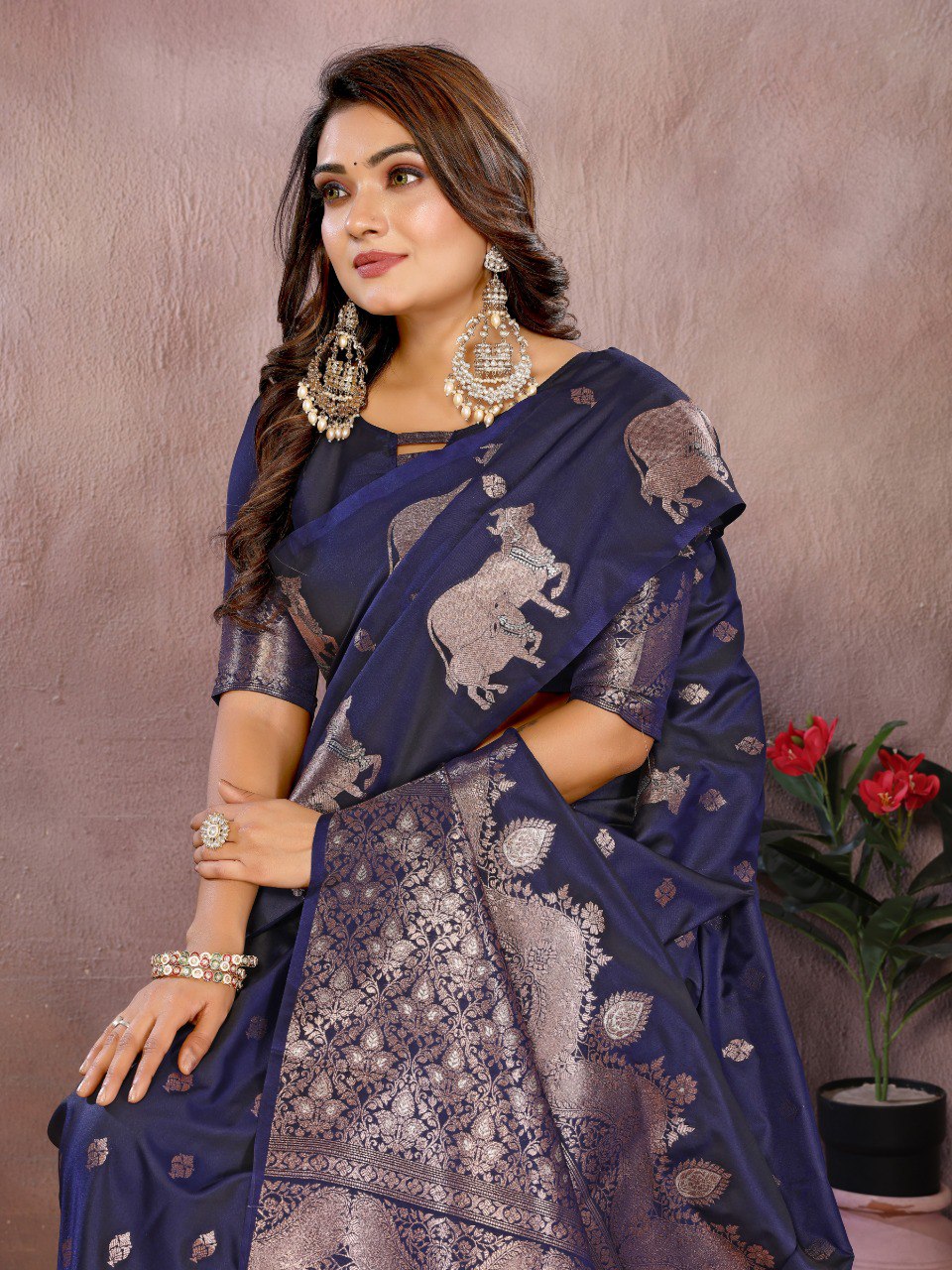 Festive Wear Blue Color Banarasi Silk Saree