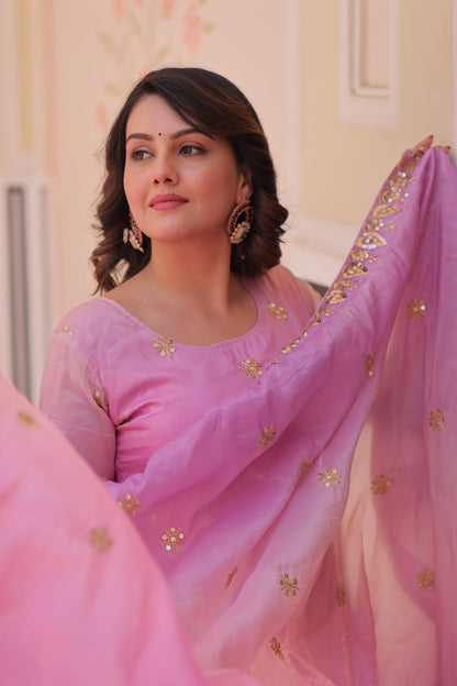 Mesmerizing Embroidered Work Pink Color Gown