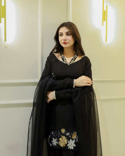 Blissful Sequence Work Black Color Salwar Suit