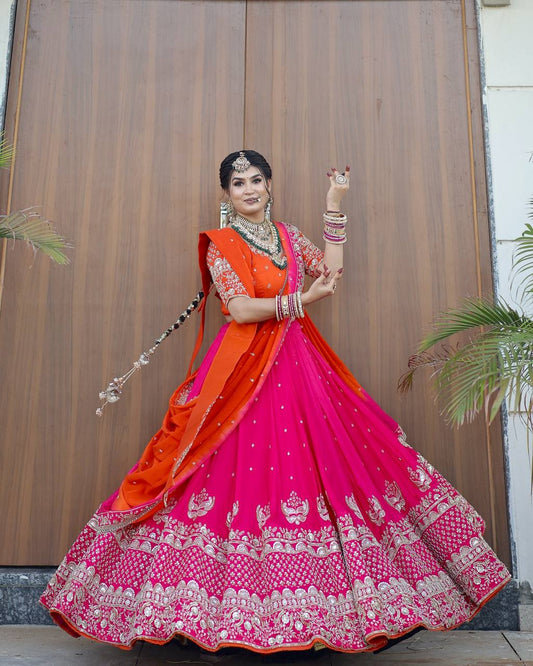 Heavy Work Marriage Special Pink Color Lehenga Choli