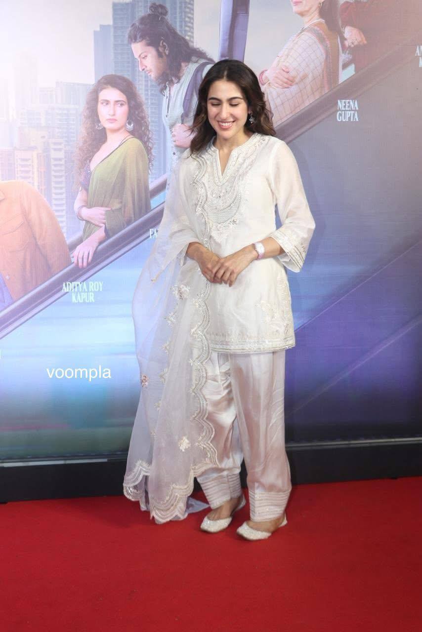 White Silk Embroidery Work Bollywood Style Palazzo Suit