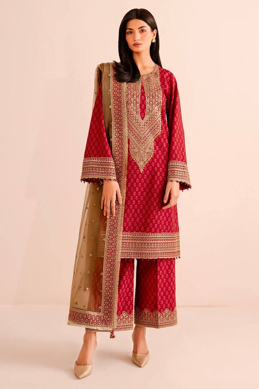 Pretty Red Color  Digital Printed Palazzo Suit