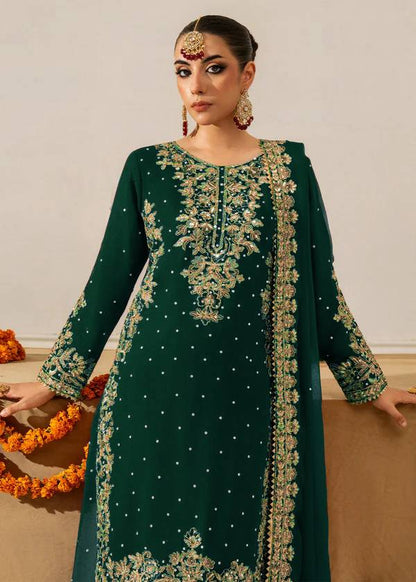 Admiring Green Georgette Sequence Work Palazzo Suit