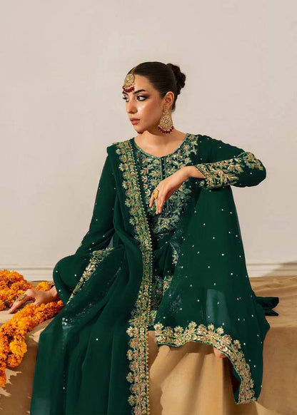 Admiring Green Georgette Sequence Work Palazzo Suit