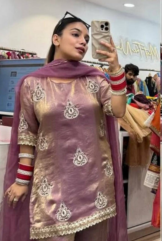 Trendy Pista Fendi Silk Sequence Work Palazzo Suit