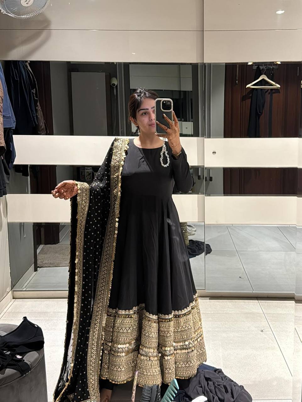 Alluring Black Rayon with Thread Work Anarkali Suit