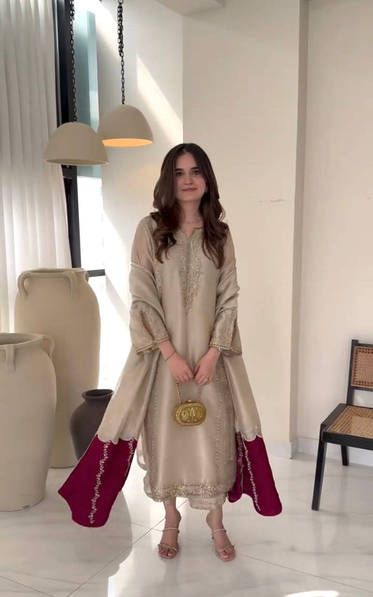 Glorious Gold Jimmy Choo Sequence Work Palazzo Suit