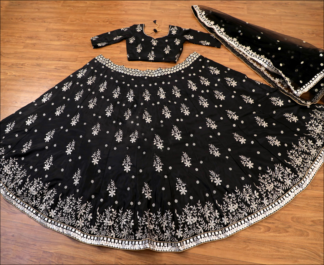 BUY-CALIFORNIA-STYLE-BLACK-SILK-LEHENGA-WOMEN